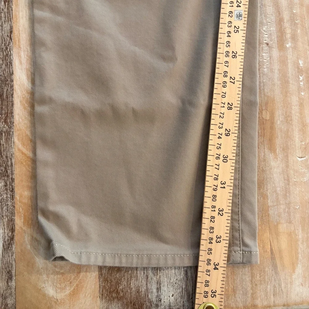 Banana Republic Mens Straight Fit Traveler Pant Khaki Tan Italian Fabric 40x34